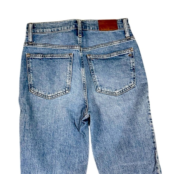 Madewell “perfect vintage” cotton midtone Straight Leg Jeans raw edge hem 26 - Picture 6 of 10